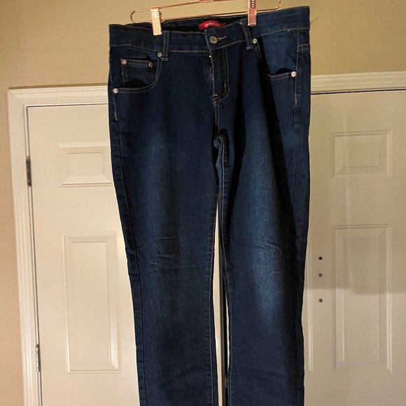 Medium blue wash cropped skinny jeans, stretchy soft denim - Picture 1 of 5